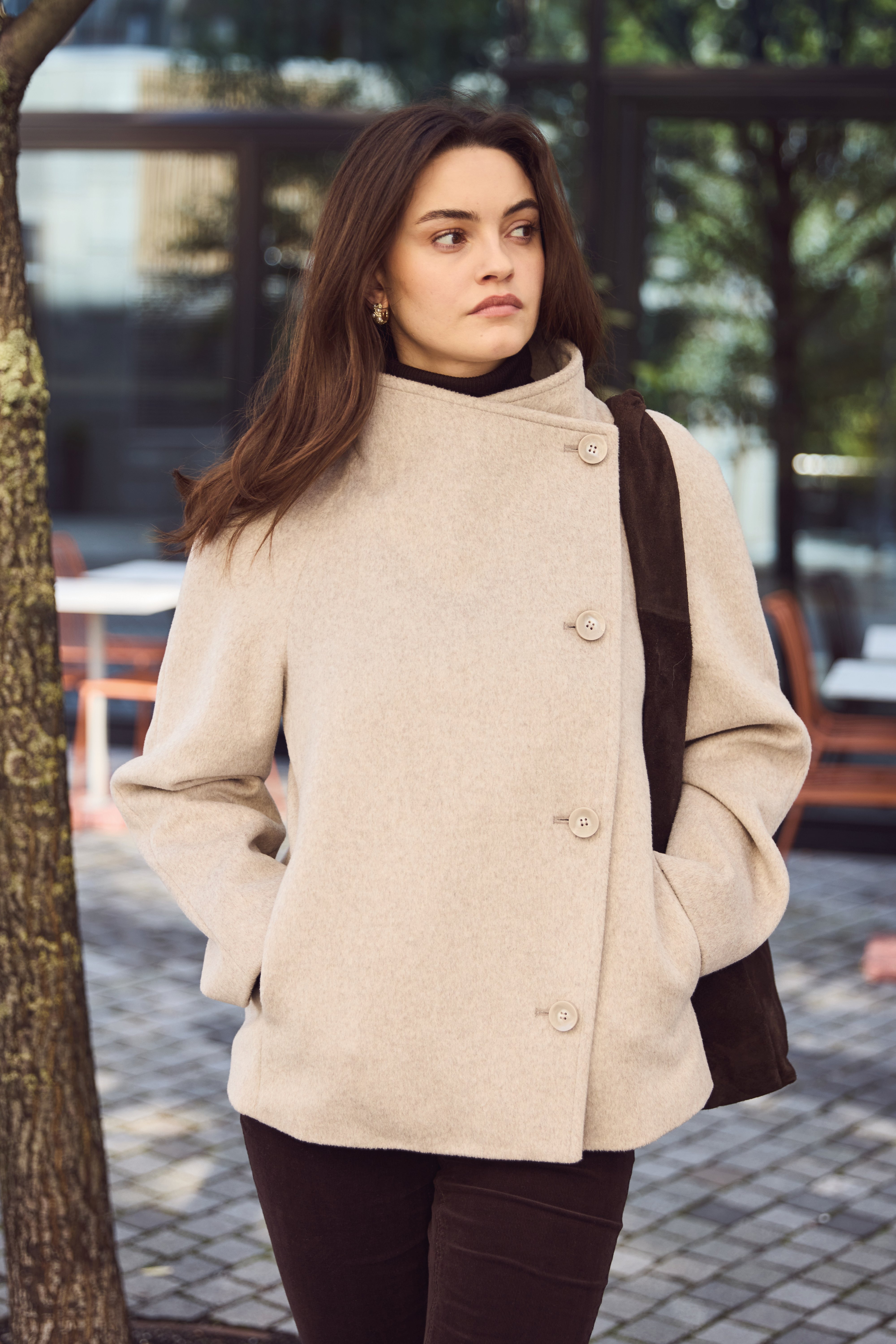 Beige kåpe til dame