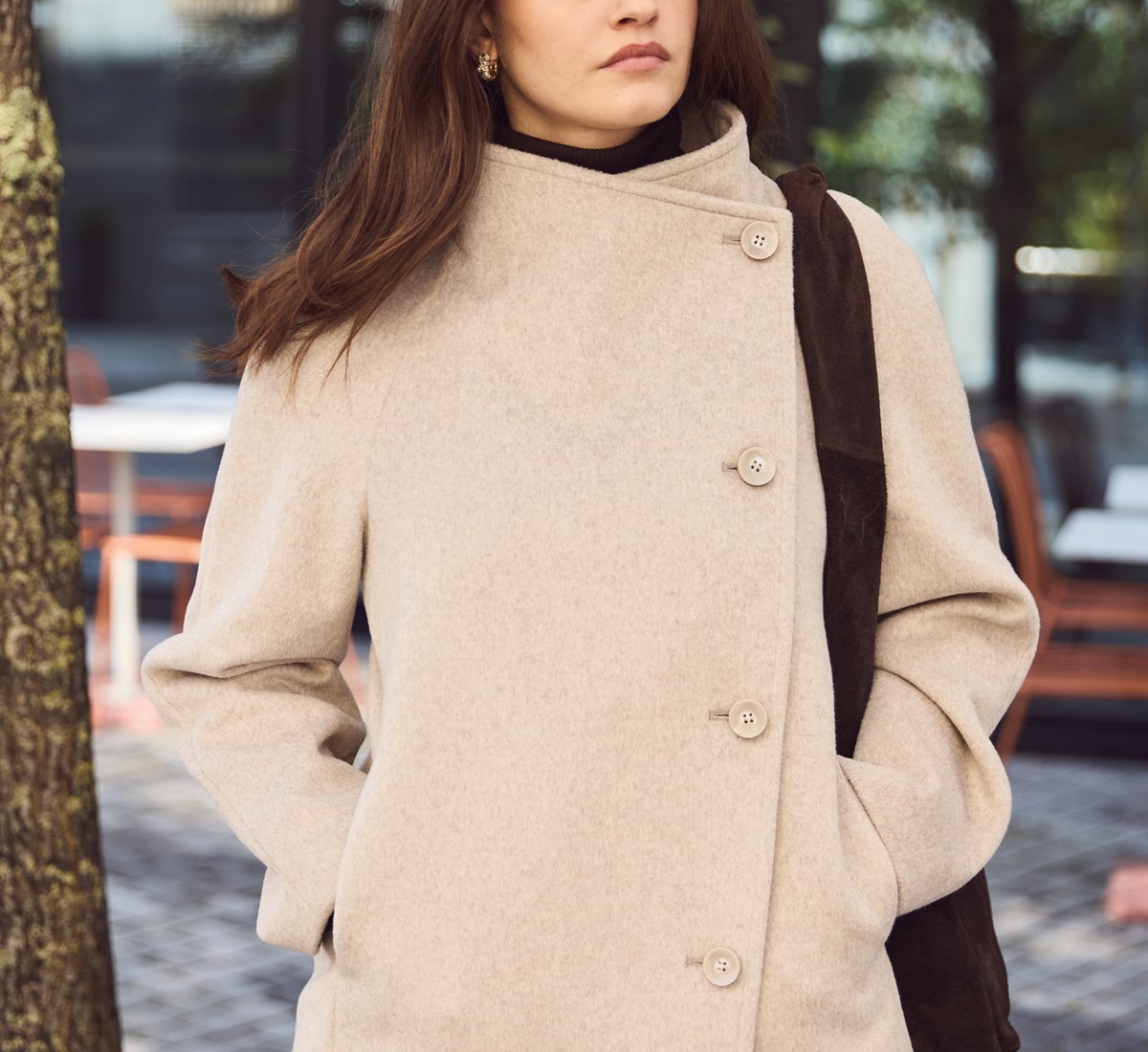 Beige kåpe fra Jean Paul til dame