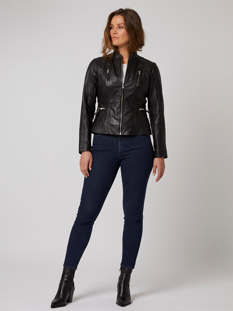 Tessa Skinnjakke 7246195_C18-BLU_S21-front_Tessa Skinnjakke C18_Tessa Skinnjakke 7246195.jpg_Front||Front