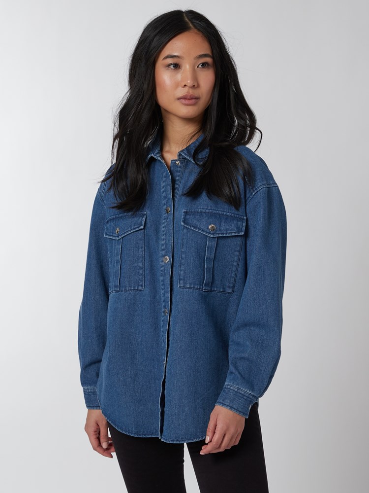 Unique denimskjorte 7250118_ECL-JEANPAUL-A22-Modell-Front_3747_Unique denimskjorte ECL_Unique denimskjorte ECL 7250118.jpg_Front||Front