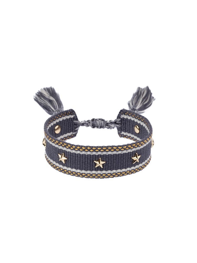 Vevet vennskaps armbånd 7253183EN3 - Woven Friendship Bracelet with Star Studs_Vevet vennskaps armbånd EN3.jpg_