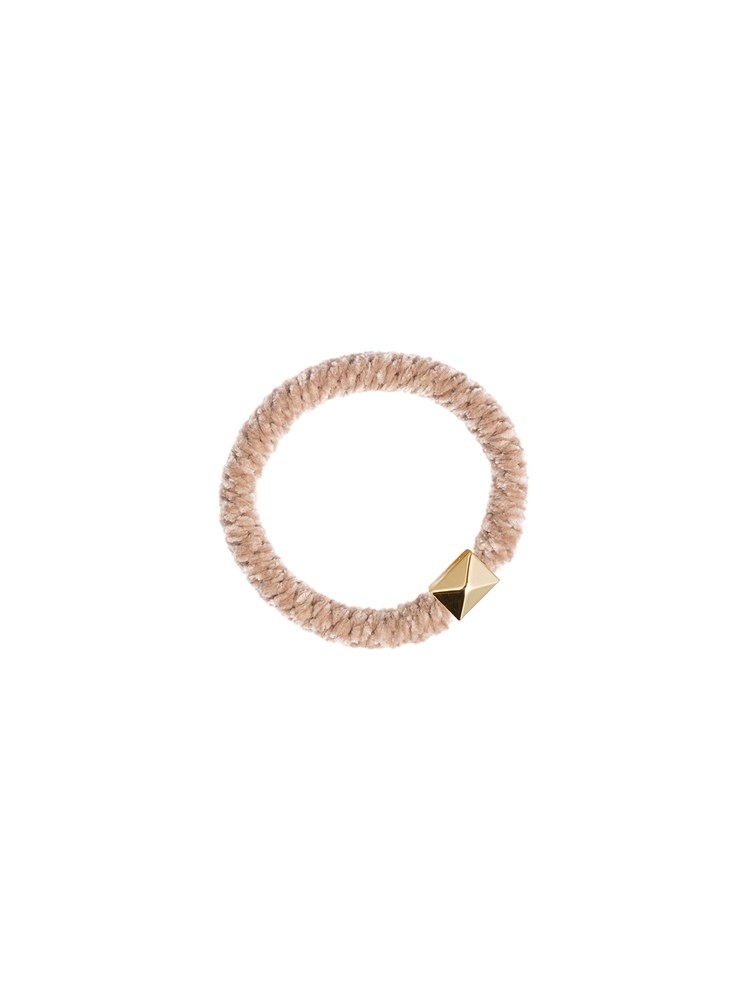 Fluffy hårstrikk 7253186A9N - Fluffy Fat Hair Tie with Gold_Fluffy hårstrikk A9N.jpg_