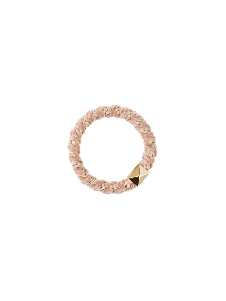 Fluffy hårstrikk 7253186AFD - Fluffy Fat Hair Tie with Gold_Fluffy hårstrikk AFD 7253186.jpg_