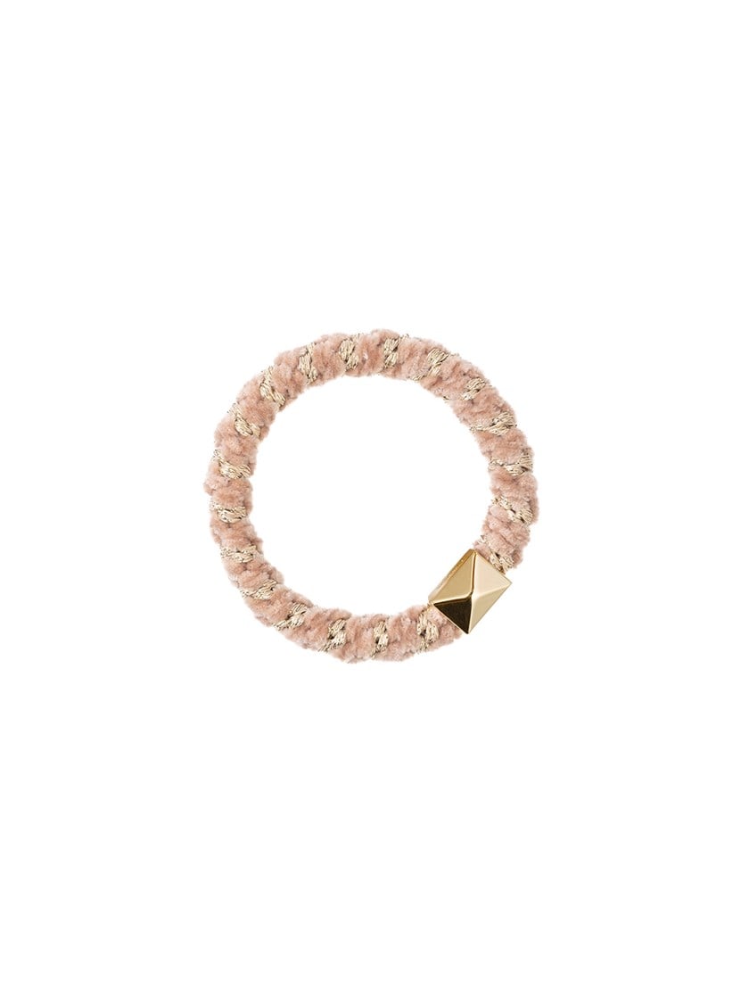 7253186 AFD 7253186AFD - Fluffy Fat Hair Tie with Gold_Fluffy hårstrikk AFD 7253186.jpg_