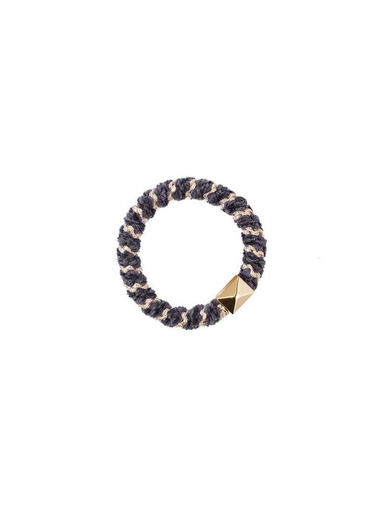 Fluffy hårstrikk 7253186AIU - Fluffy Fat Hair Tie with Gold_Fluffy hårstrikk AIU.jpg_