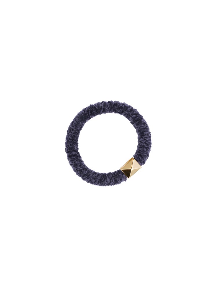 Fluffy hårstrikk 7253186EM1 - Fluffy Fat Hair Tie with Gold_Fluffy hårstrikk EM1.jpg_