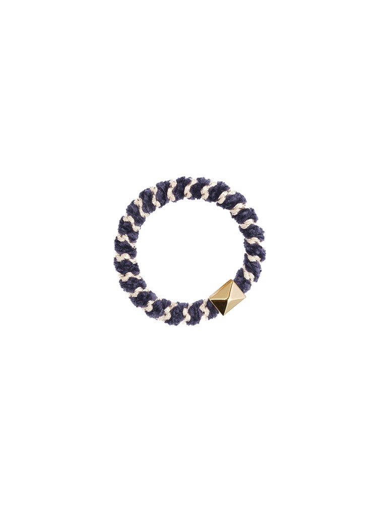 Fluffy hårstrikk 7253186EN3 - Fluffy Fat Hair Tie with Gold_Fluffy hårstrikk EN3.jpg_