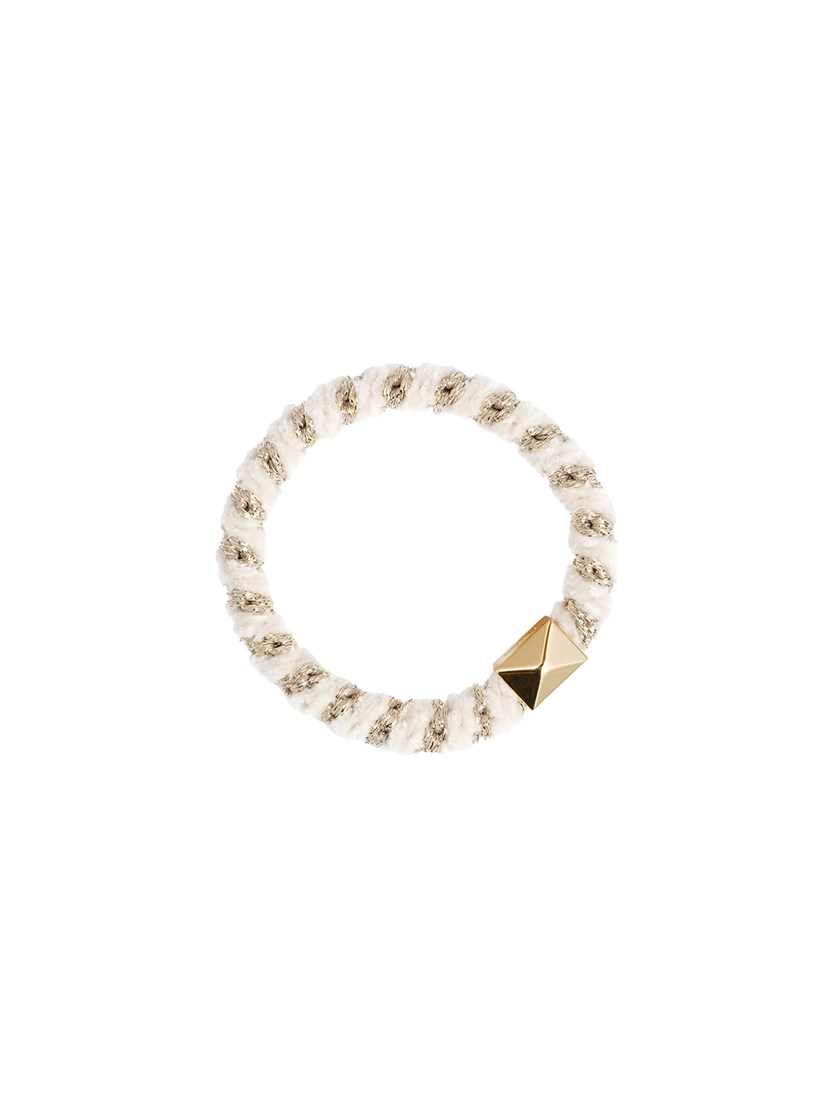 7253186 G8O 7253186G8O - Fluffy Fat Hair Tie with Gold_Fluffy hårstrikk G8O 7253186.jpg_