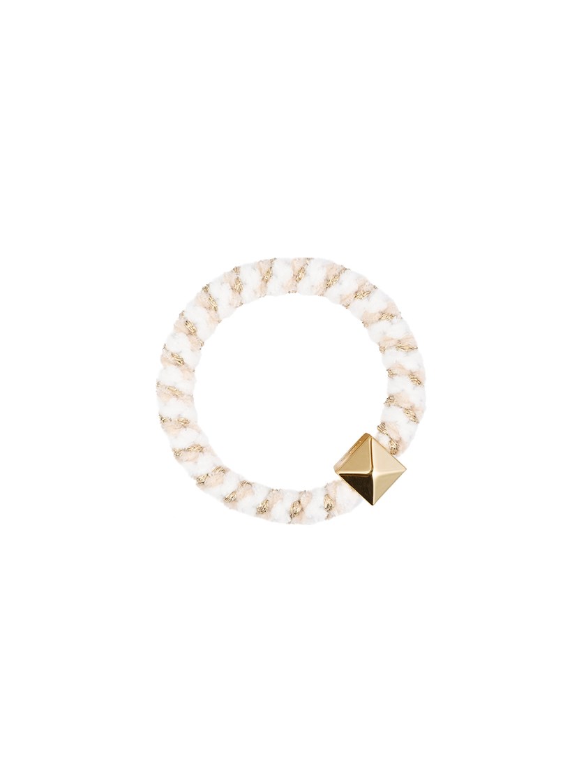 7253186 Q0A 7253186Q0A - Fluffy Fat Hair Tie with Gold_Fluffy hårstrikk Q0A 7253186.jpg_