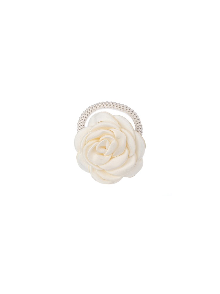 Hårstrikk med rose i sateng 7253199079 - Satin Rose Hair Tie_Hårstrikk med rose i sateng 079.jpg_