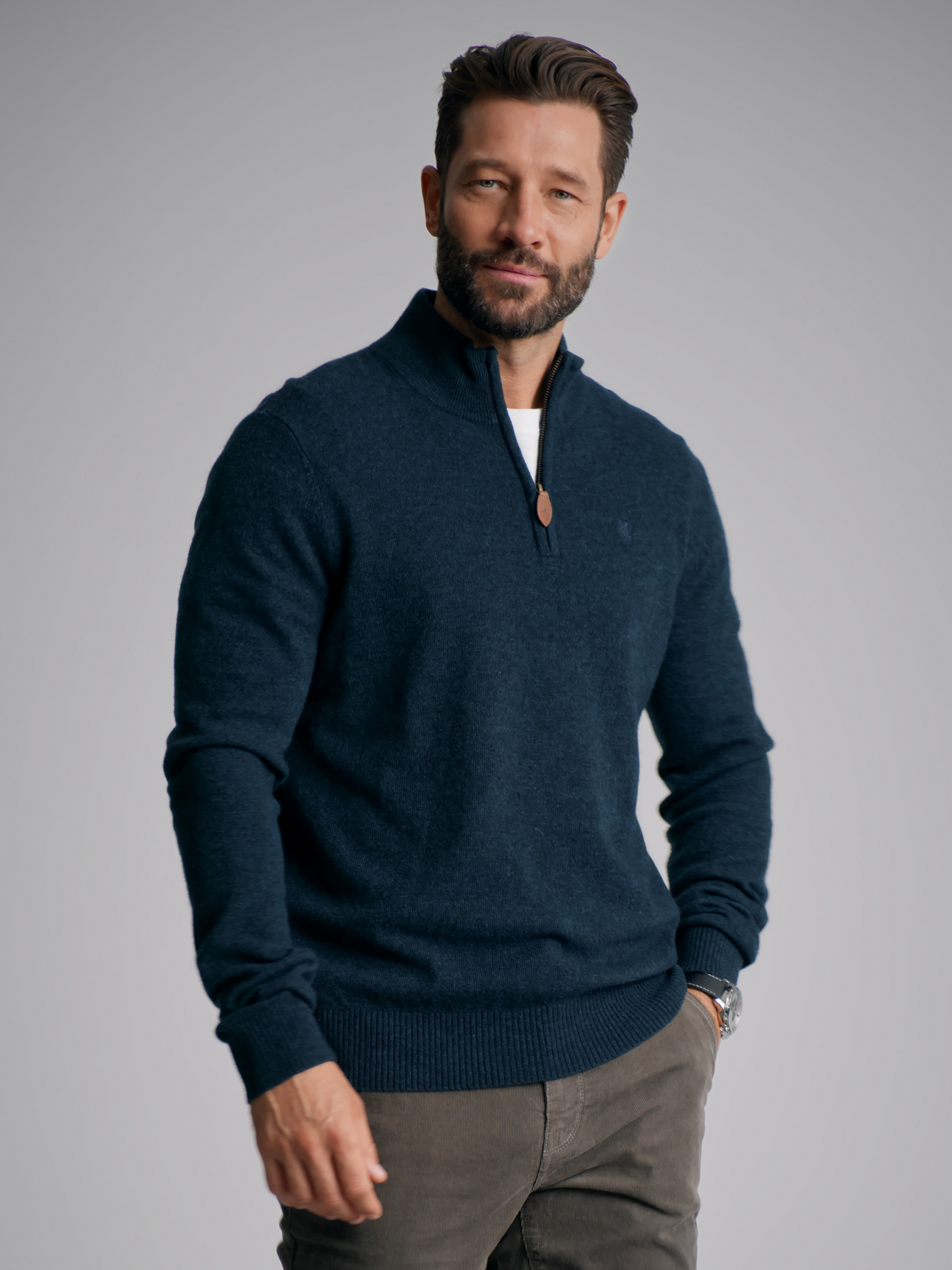 Canmore zip genser Dress Blues | VIC