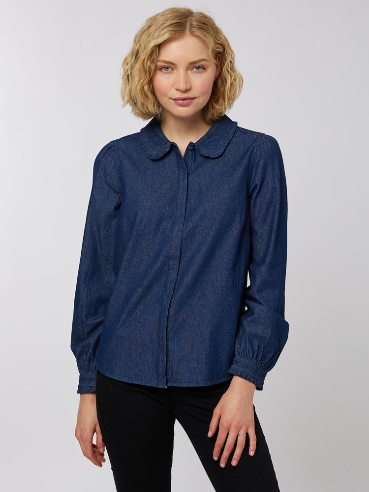 Becca denim bluse 7501205_EHJ-MELL-A22-Modell-Front_chn=vic_2475_Becca denim bluse EHJ.jpg_Front||Front