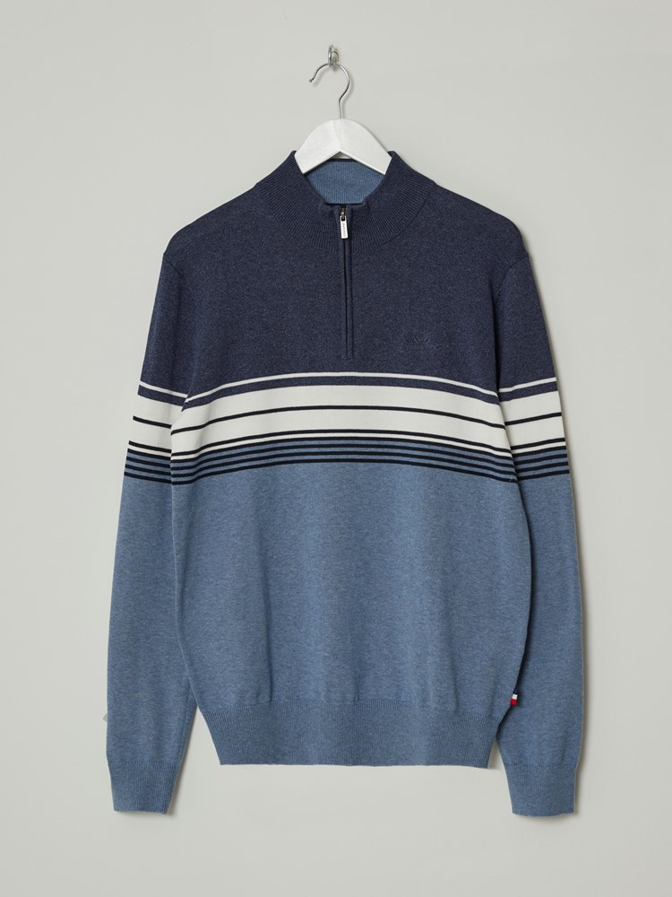 Gerard stripet zipneck 7503956_EEN-JEANPAUL-A23-Front_6536_Gerard stripet zipneck EEN.jpg_Front||Front