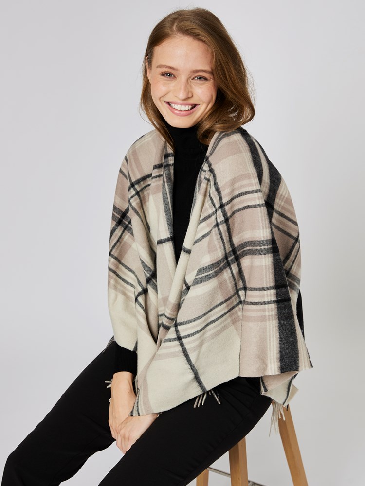 Rutet ull poncho 7505507_I2L-BLU-A23-Modell-Front_chn=vic_6656_Rutet ull poncho I2L_Rutet ull poncho I2L 7505507.jpg_Front||Front