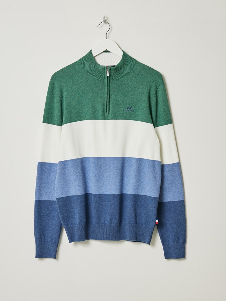 Gerard block stripet zipneck 7505882_EGG-JEANPAUL-S24-Front_2795_Gerard block stripet zipneck EGG_Gerard block stripet zipneck EGG 7505882.jpg_Front||Front