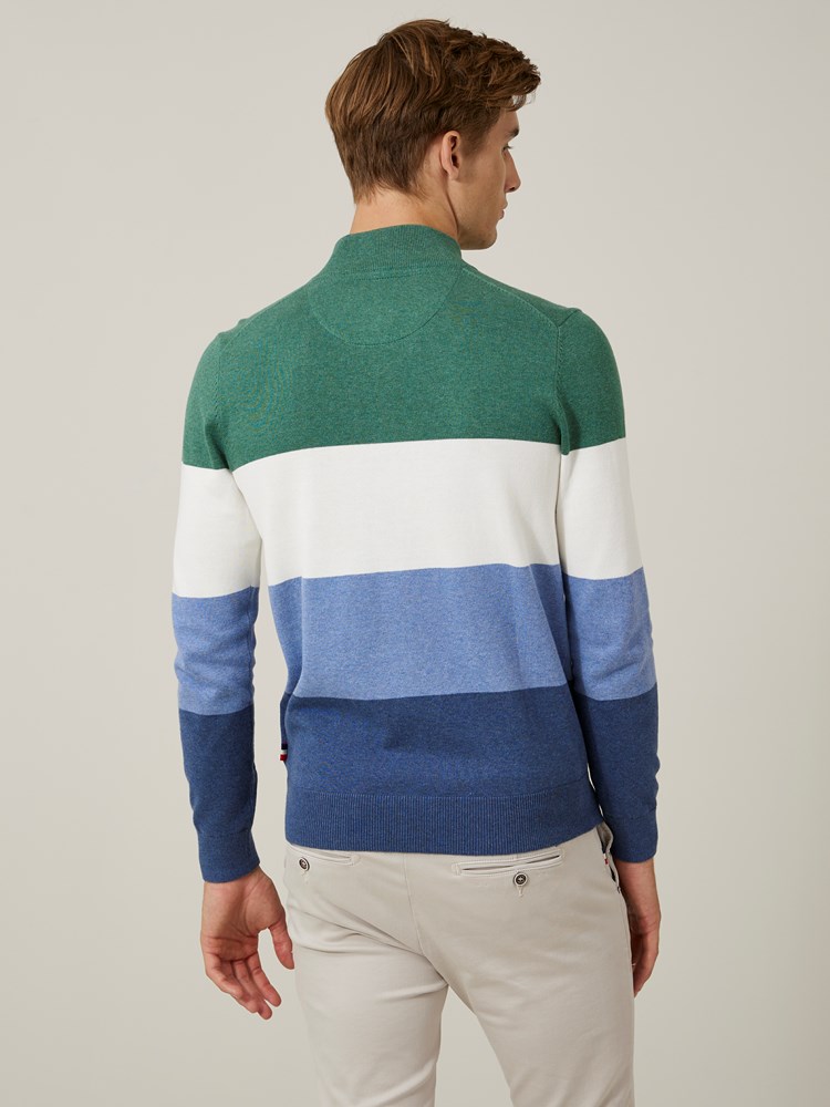 Gerard block stripet zipneck 7505882_EGG-JEANPAUL-S24-Modell-Front_4627_Gerard block stripet zipneck EGG_Gerard block stripet zipneck EGG 7505882.jpg_Front||Front