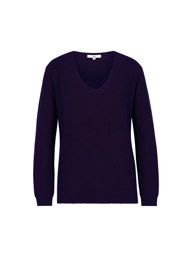 Molly v- hals genser 7508938_EM1-BLU-A24-Front_Molly v- hals genser_Molly v- hals genser EM1_Molly v- hals genser EM1 7508938.jpg_Front||Front