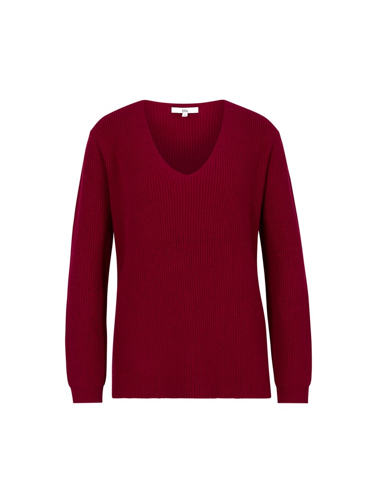 Molly v- hals genser 7508938_MWH-BLU-A24-Front_2028_Molly v- hals genser_Molly v- hals genser MWH_Molly v- hals genser MWH 7508938.jpg_Front||Front