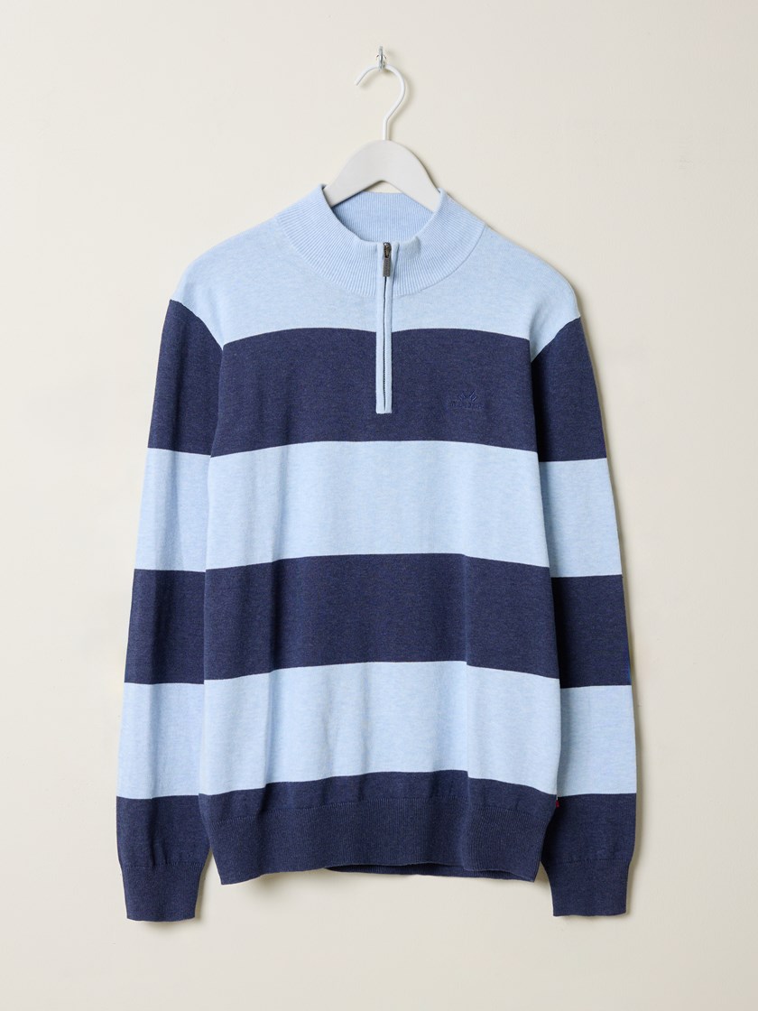 7509999 EGS 7509999_EGS-JEANPAUL-S25-Front_6384_Gerard stripet zipneck EGS.jpg_Front||Front