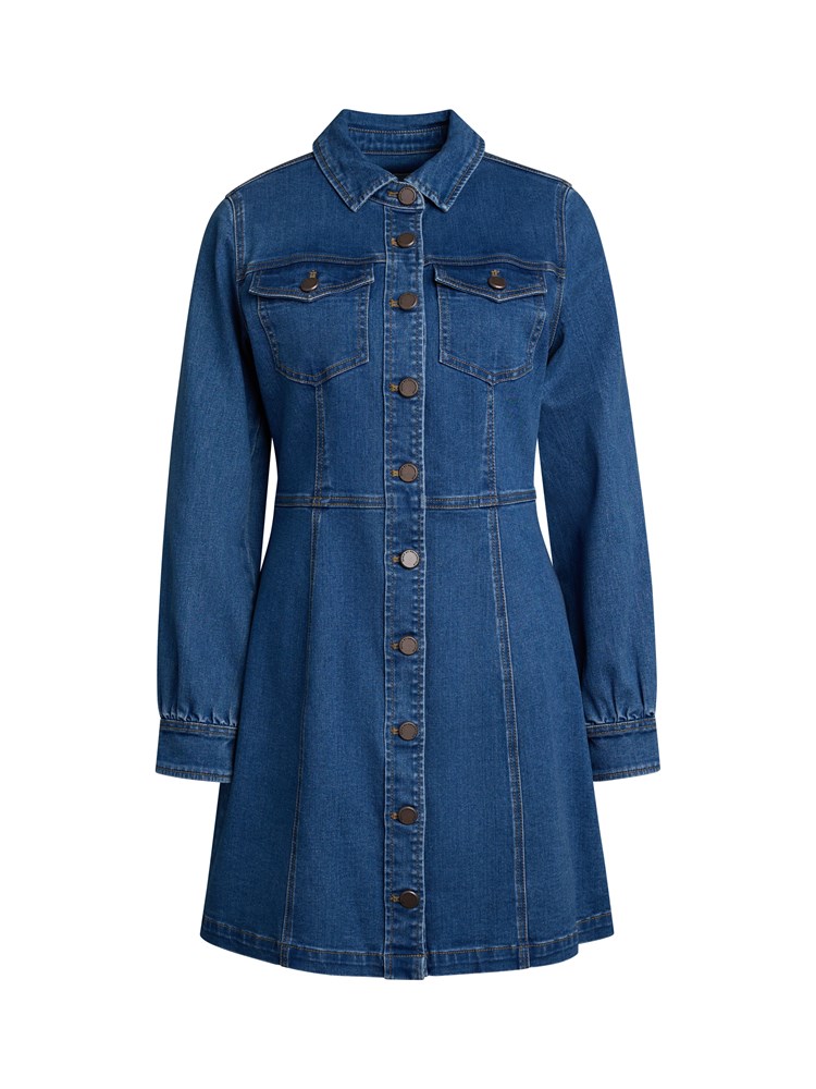 Bianca denim kjole 7510318_DAA-MELL-S25-Front_2178_Bianca denim kjole DAA_Bianca denim kjole DAA 7510318.jpg_Front