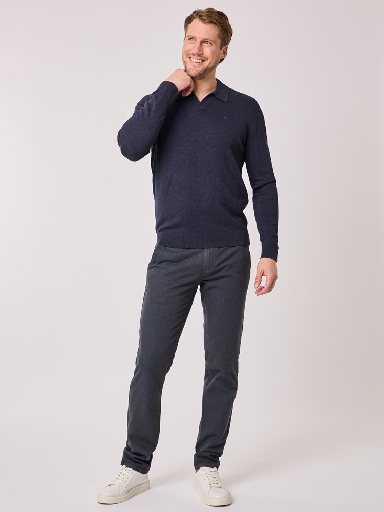 Dammers polo strikkegenser 7512016_R15-MRCAPUCHIN-A25-Modell-Front_chn=vic_6960_Dammers polo strikkegenser R15.jpg_Front||Front