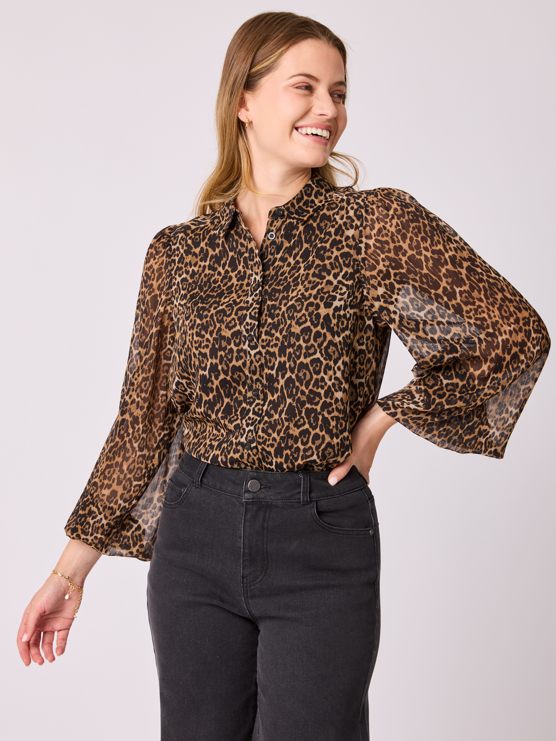 m*g様 22AW Apolina Bette Blouse chocolate Brielle chiffon bluse Chocolate Brown | VIC