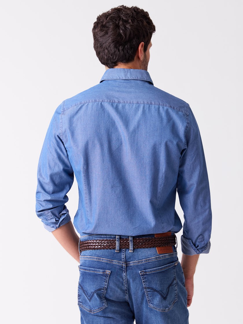 7515300 EGT 7515300_EGT-VESB-S26-Modell-Back_chn=vic_1761_Forest chambray skjorte EGT_Forest chambray skjorte EGT 7515300.jpg_Back||Back