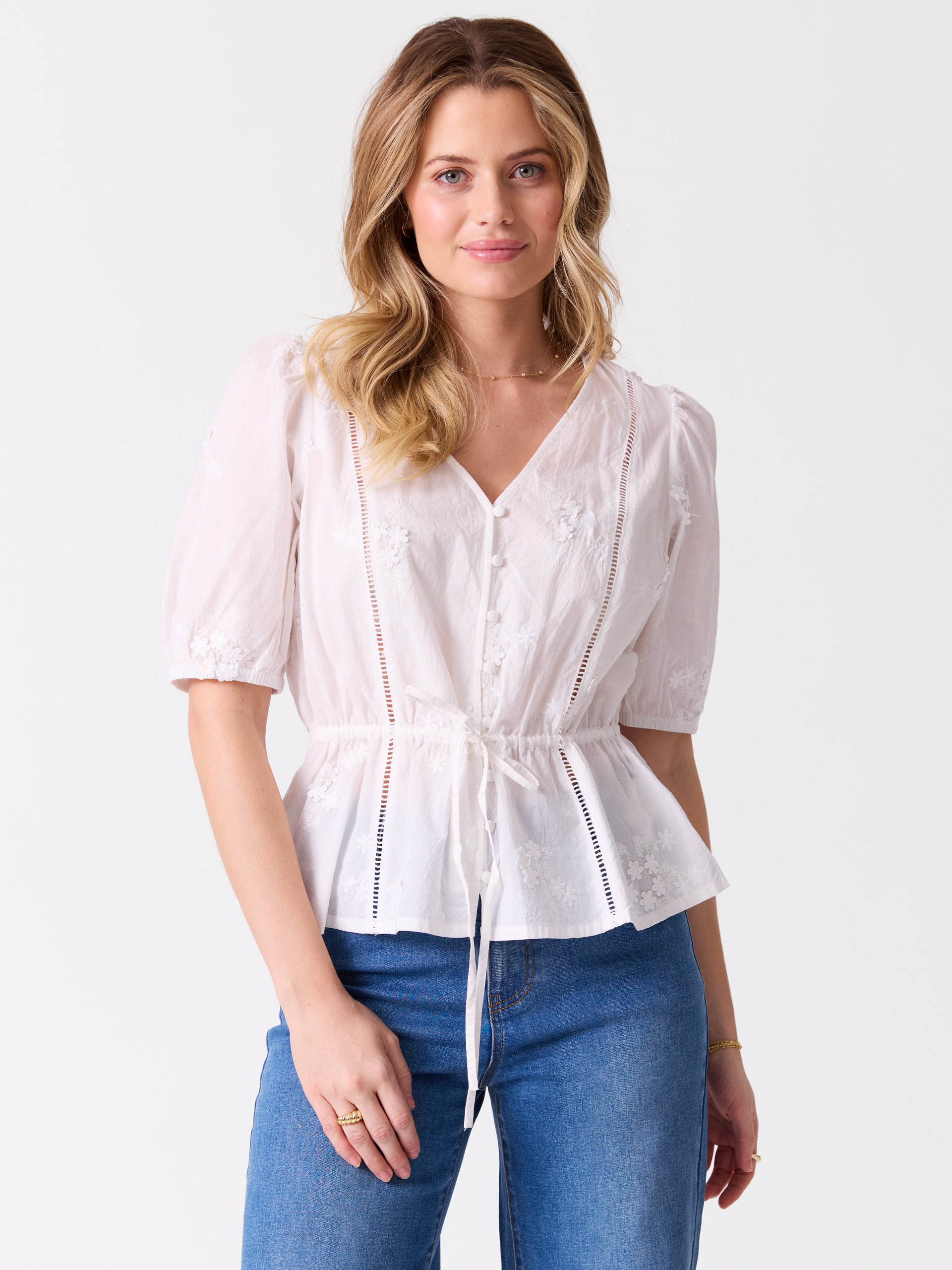 Aurora bluse Bright White | VIC