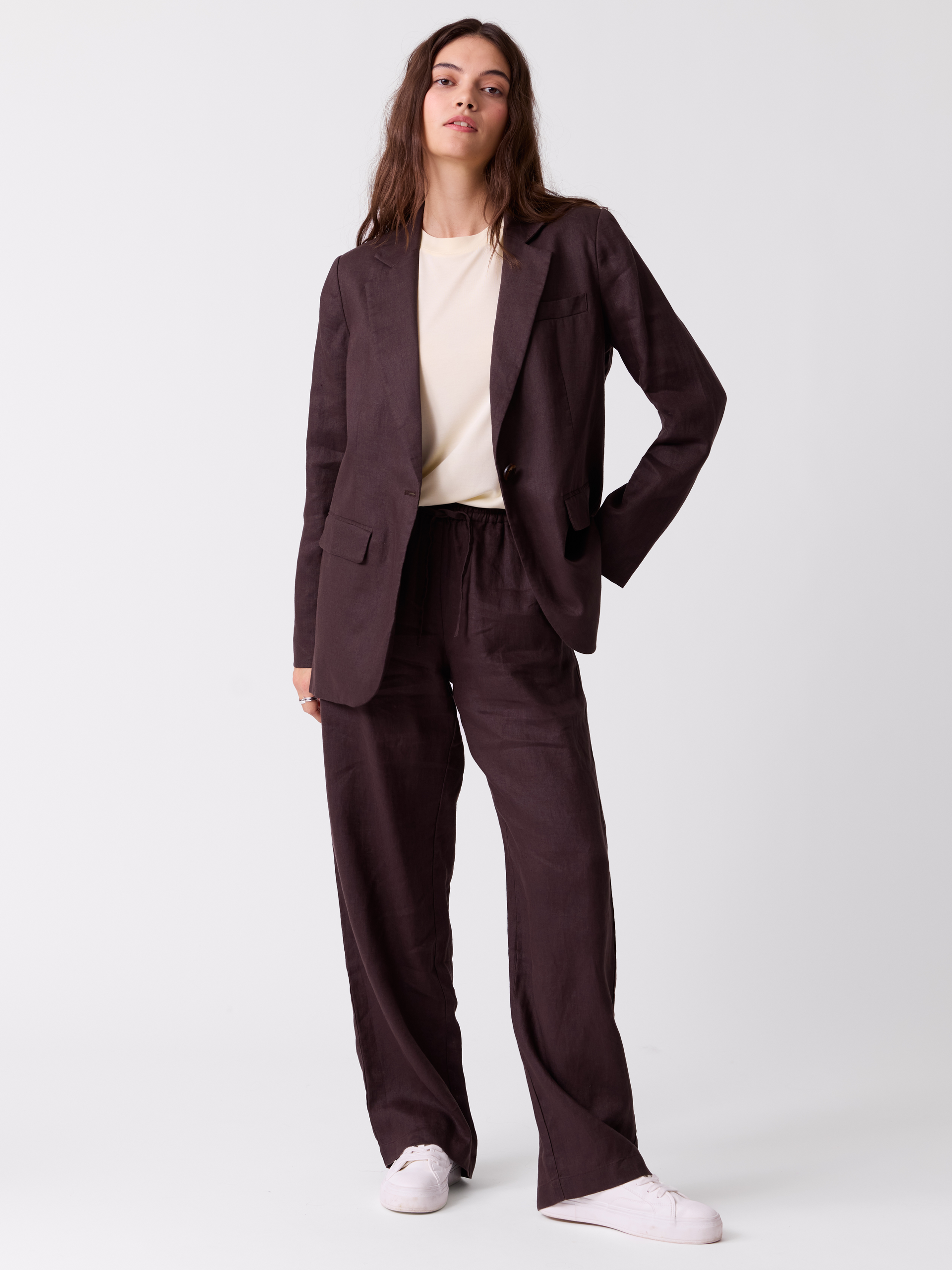 Diondra linblazer Chocolate Brown | VIC