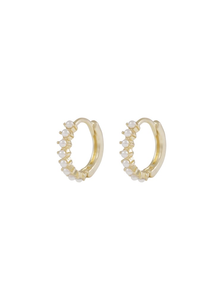 Line ørering med perler Line small ring ear  g white_Line ørering med perler Q1G_Line ørering med perler Q1G 7253461.jpg_