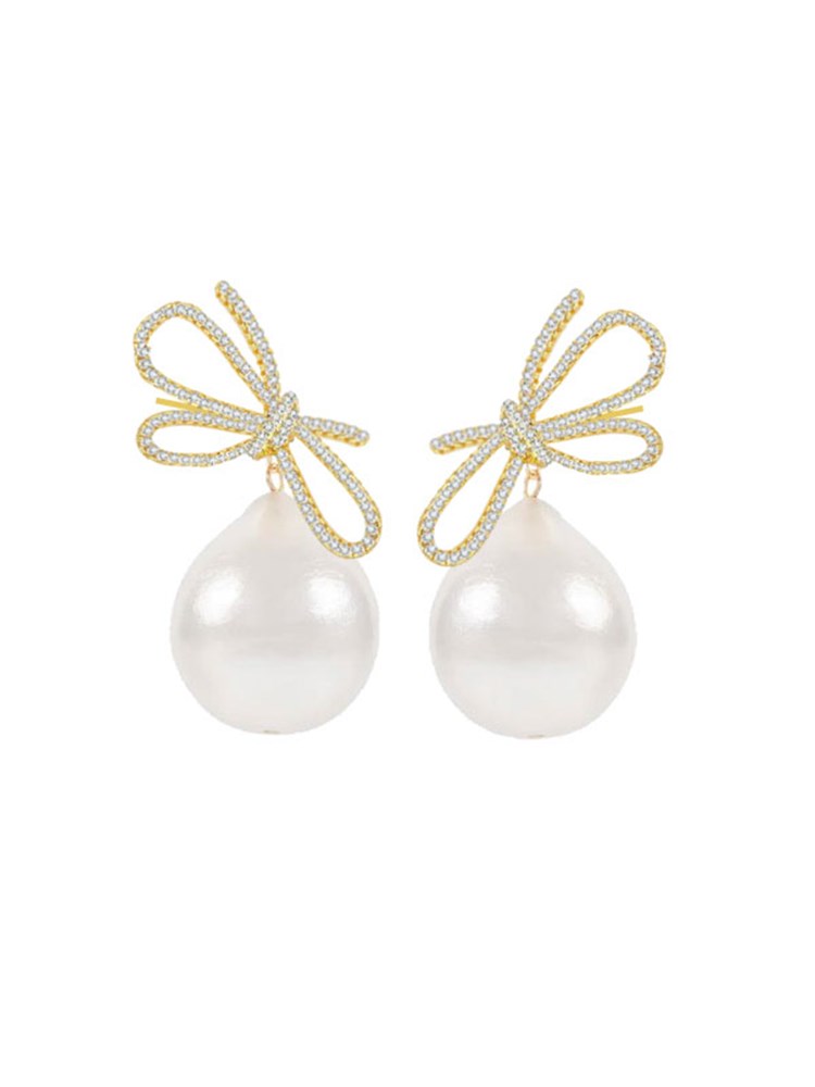 Ribbon Crystal Pearl Ear Ribbon crystal pearl ear g_Q1G_Ribbon Crystal Pearl Ear Q1G.jpg_